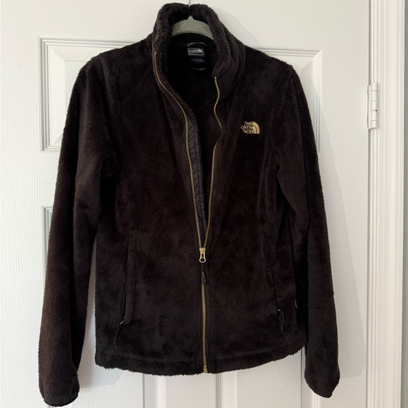 The North Face Black Fleece Jacket w/ golden logo and zipper - Picture 1 of 7